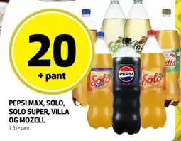 Bunnpris Pepsi max, Solo, Solo super, Villa og Mozell tilbud