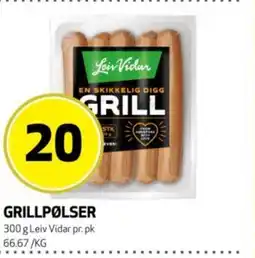 Bunnpris Leiv Vidar Grillpølser tilbud