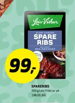 Bunnpris Leiv Vidar Spareribs tilbud