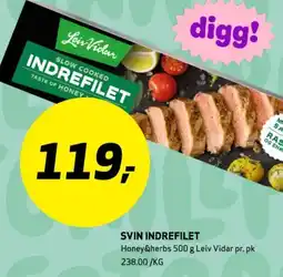 Bunnpris Leiv Vidar Svin indrefilet tilbud