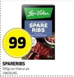 Bunnpris Leiv Vidar Spareribs tilbud