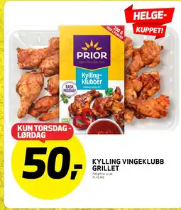 Bunnpris Prior Kylling vingeklubb grillet tilbud