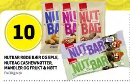 Bunnpris Nutbar røde bær og eple, Nutbag cashewnøtter, mandler og frukt & nøtt tilbud