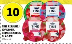 Bunnpris Tine Rislunsj jordbær, bringebær og blåbær tilbud