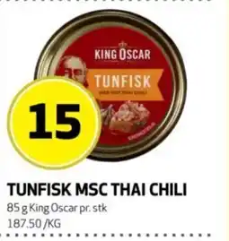 Bunnpris King Oscar Tunfisk MSC thai chili tilbud