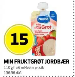 Bunnpris Nestle Min fruktgrøt jordbær tilbud