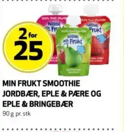 Bunnpris Min frukt smoothie jordbær, eple & pære og eple & bringebær tilbud