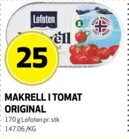 Bunnpris Lofoten Makrell i tomat original tilbud