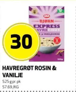 Bunnpris AXA Havregrøt rosin & vanilje tilbud
