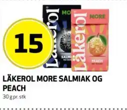 Bunnpris Läkerol more salmiak og peach tilbud