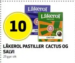 Bunnpris Läkerol pastiller cactus og salvi tilbud