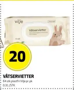 Bunnpris Vilje Våtservietter tilbud
