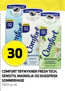 Bunnpris Comfort tøymykner fresh tech, sensitiv, Magnolia og duggfrisk sommerhage tilbud