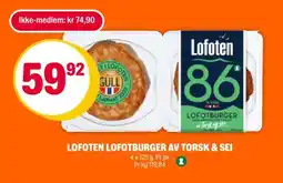 Coop Extra LOFOTEN LOFTBURGER AV TORSK & SEI tilbud