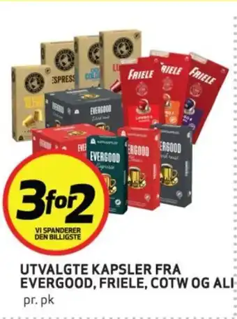 Bunnpris Utvalgte kapsler fra Evergood, Friele, Cotw og Ali tilbud