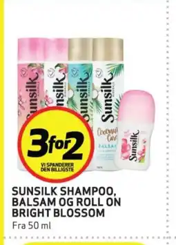 Bunnpris Sunsilk shampoo, balsam og roll on bright blossom tilbud