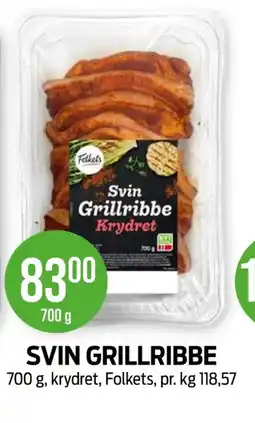 Kiwi Folkets Svin grillribbe tilbud