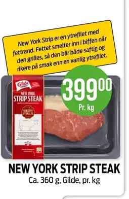 Kiwi Gilde New York strip steak tilbud