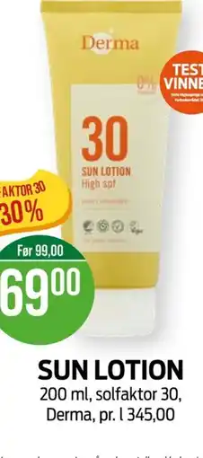 Kiwi Derma Sun lotion tilbud