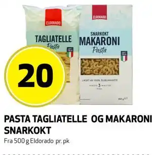 Bunnpris PASTA TAGLIATELLE OG MAKARONI SNARKOKT tilbud