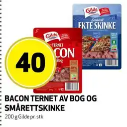Bunnpris BACON TERNET AV BOG OG SMÅRETTSKINKE tilbud