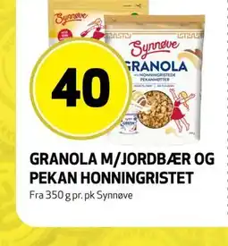 Bunnpris GRANOLA M/JORDBÆR OG PEKAN HONNINGRISTET tilbud