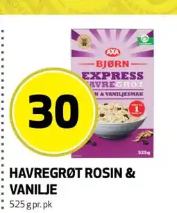 Bunnpris HAVREGRØT ROSIN & VANILJE tilbud