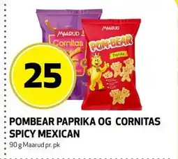 Bunnpris POMBEAR PAPRIKA OG CORNITAS SPICY MEXICAN tilbud