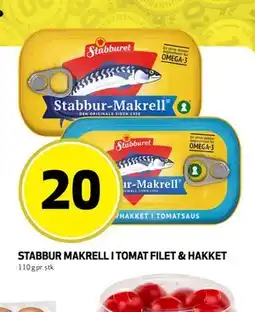 Bunnpris STABBUR MAKRELL I TOMAT FILET & HAKKET tilbud