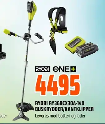 Ryobi one + ryobi ry36bcx30a-140 buskrydder/kantklipper
