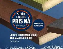 Coop Obs 28x120 royalimpregnert terrassebord brun tilbud