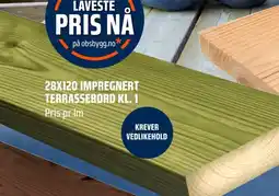 Coop Obs 28x120 impregnert terrassebord kl. 1 tilbud