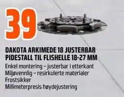 Coop Obs Dakota arkimede 18 justerbar pidestall til flishelle 18-27 mm tilbud