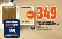 Coop Obs Pergo glomma pad pro 1-stav vinylgulv m/underlag tilbud