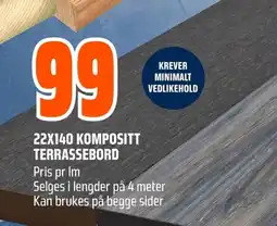 Coop Obs 22x140 kompositt terrassebord tilbud