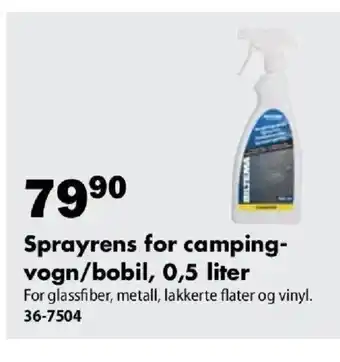 Sprayrens for camping- vogn/bobil,