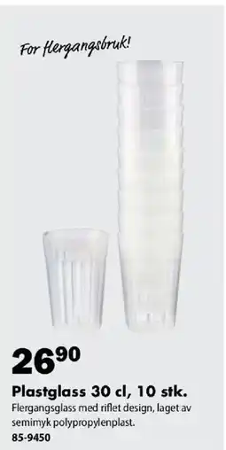 Biltema Plastglass , 10 stk. tilbud