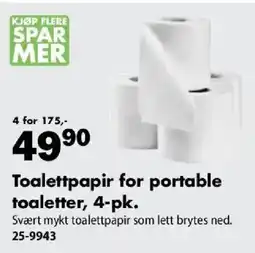 Biltema Toalettpapir for portable toaletter, 4-pk. tilbud