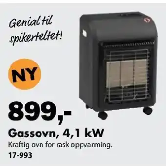 Biltema Gassovn, 4,1 kW tilbud