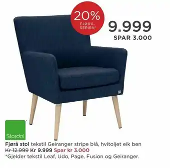 Møbelringen Fjørå stol tilbud