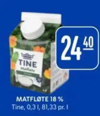 Rema 1000 Tine Matfløte 18% tilbud