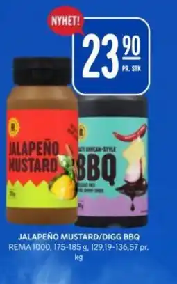 Rema 1000 REMA 1000 Jalapeño mustard/ digg BBQ tilbud