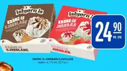 Rema 1000 Isbjørn-is Krone-is jordbær/sjokolade tilbud