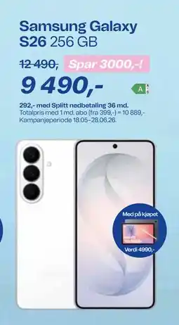 Telenor Samsung Galaxy S26 256 GB tilbud