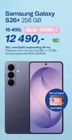 Telenor Samsung Galaxy S26+ 256 GB tilbud