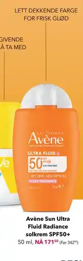 Apotek 1 Avène Sun Ultra Fluid Radiance solkrem SPF50+ tilbud