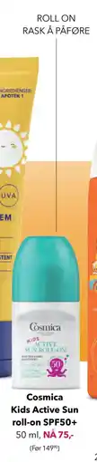 Apotek 1 Cosmica Kids Active Sun roll-on SPF50+ tilbud