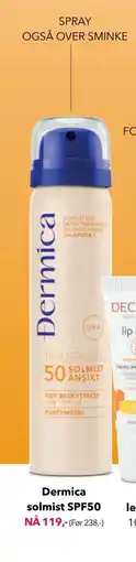 Apotek 1 Dermica solmist SPF50 tilbud