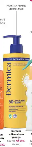 Apotek 1 Dermica solkrem barn SPF50+ tilbud