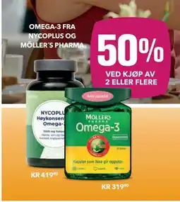 Apotek 1 OMEGA-3 FRA NYCOPLUS OG MÖLLER´S PHARMA tilbud